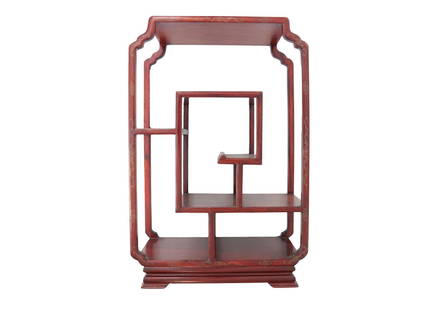 Traditional Chinese Display Stand, Handcrafted: Traditional Chinese Display Stand, Handcrafted from beautifully grained hardwood, and decorated with elegantly highlighted scrollwork. Size: ca.16.74 x 11 x 5.70 inches (42.5 cm x 28 cm x 14.5 cm).