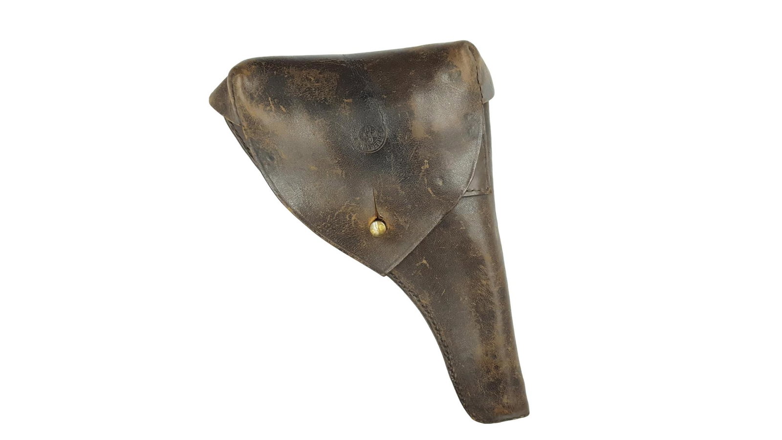 A Unique Swiss Ordnance Holster for Swiss Ord. Revolver Mod. 1882: Unique Swiss Ordnance Holster for Swiss Ord. Revolver Mod. 1882, perhaps a prototype or rare private version? Inside the flap are loops for 11 extra rounds. Condition: Very Good.