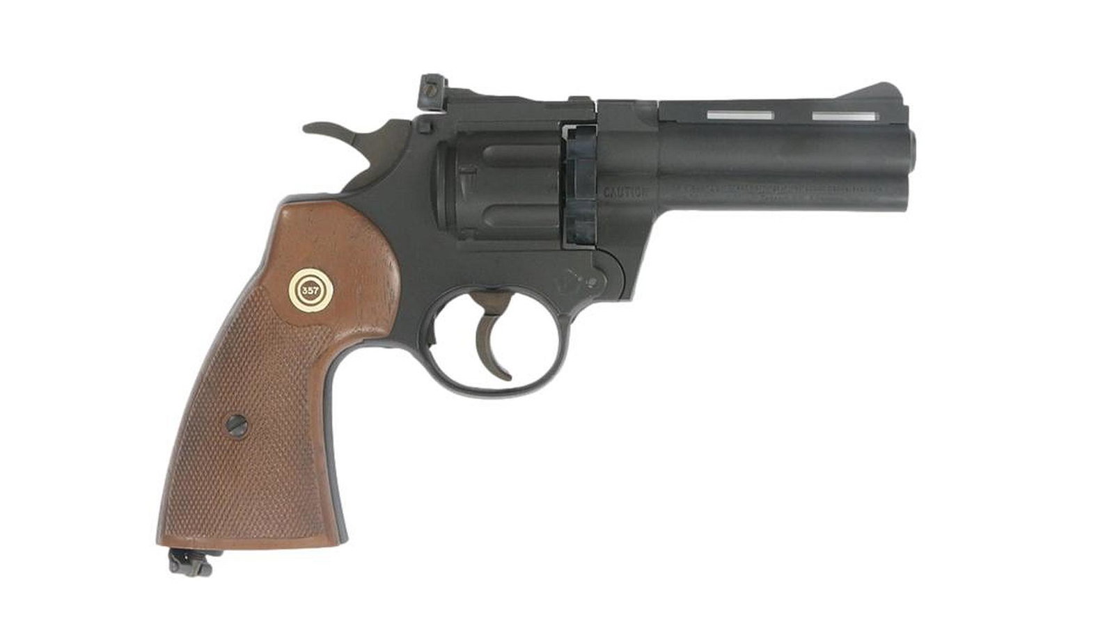Air Pistol, Crosman, Mod. 357: Air pistol, Crosman, mod. 357, cal. 4.5mm, replica of a Colt Python revolver. Condition: B [IDV]