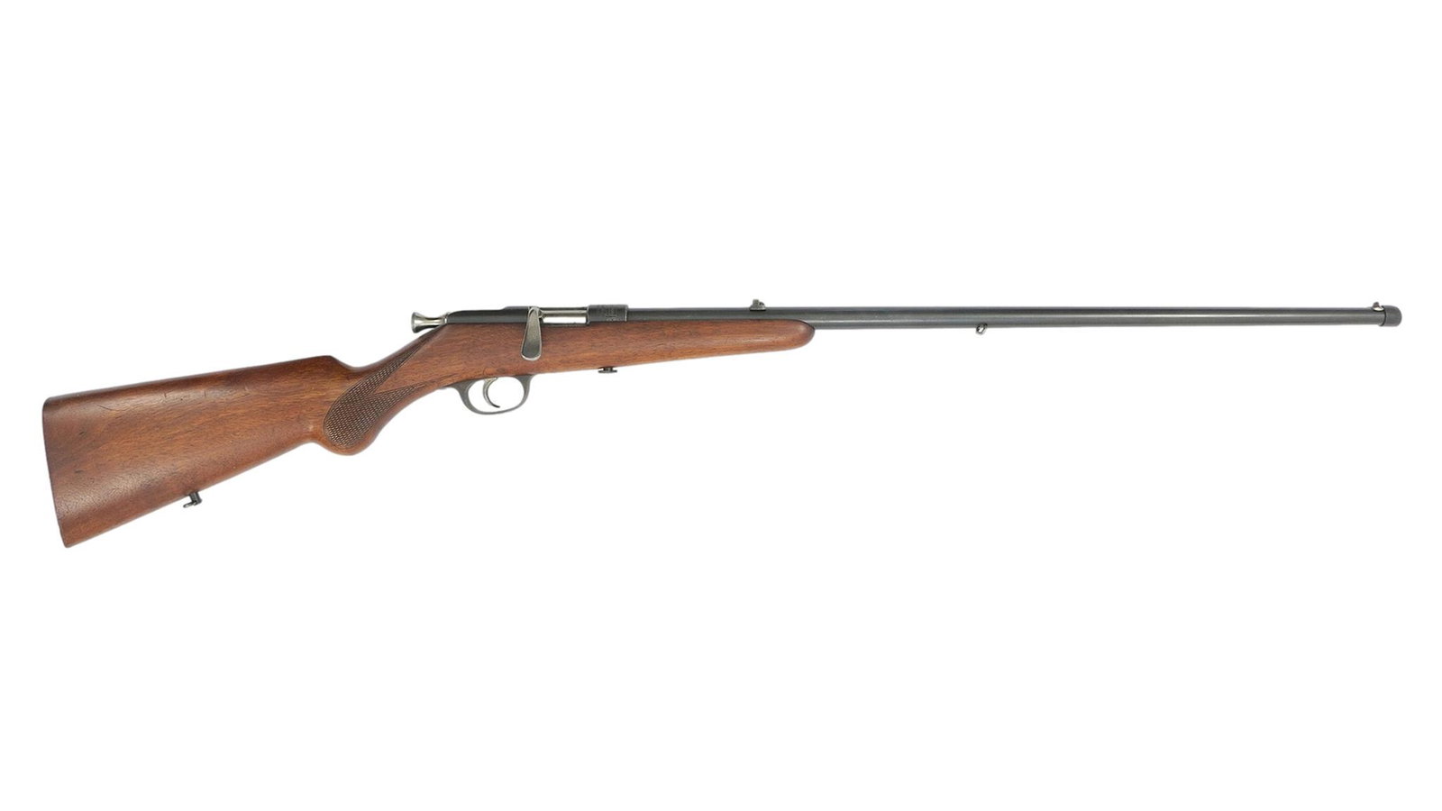 Single Shot Rifle, Simson & Co. Suhl: Single shot rifle, Simson & Co. Suhl, precision carbine, cal. .22, #86639, blued, wooden stock. Condition: D [IDV]