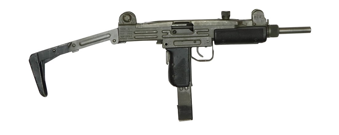 Norinco Model 320 Semi-Auto Carbine (in syle of an UZI): Pistole, Norinco, Mod. 320, UZI Imitat, grauphosphatiert, zum Teil abgerieben, mit Klappschaft, Kal. 9 mm Para, #MSA03224, Zustand: D [WES]