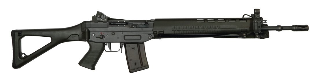 Swiss Army Assault Rifle: SIG Mod. 90: Sturmgewehr, SIG, Mod. 90 - privatisierte Armeeversion, Kal. 5.56 mm, #A2195082, Zustand D- [WES]