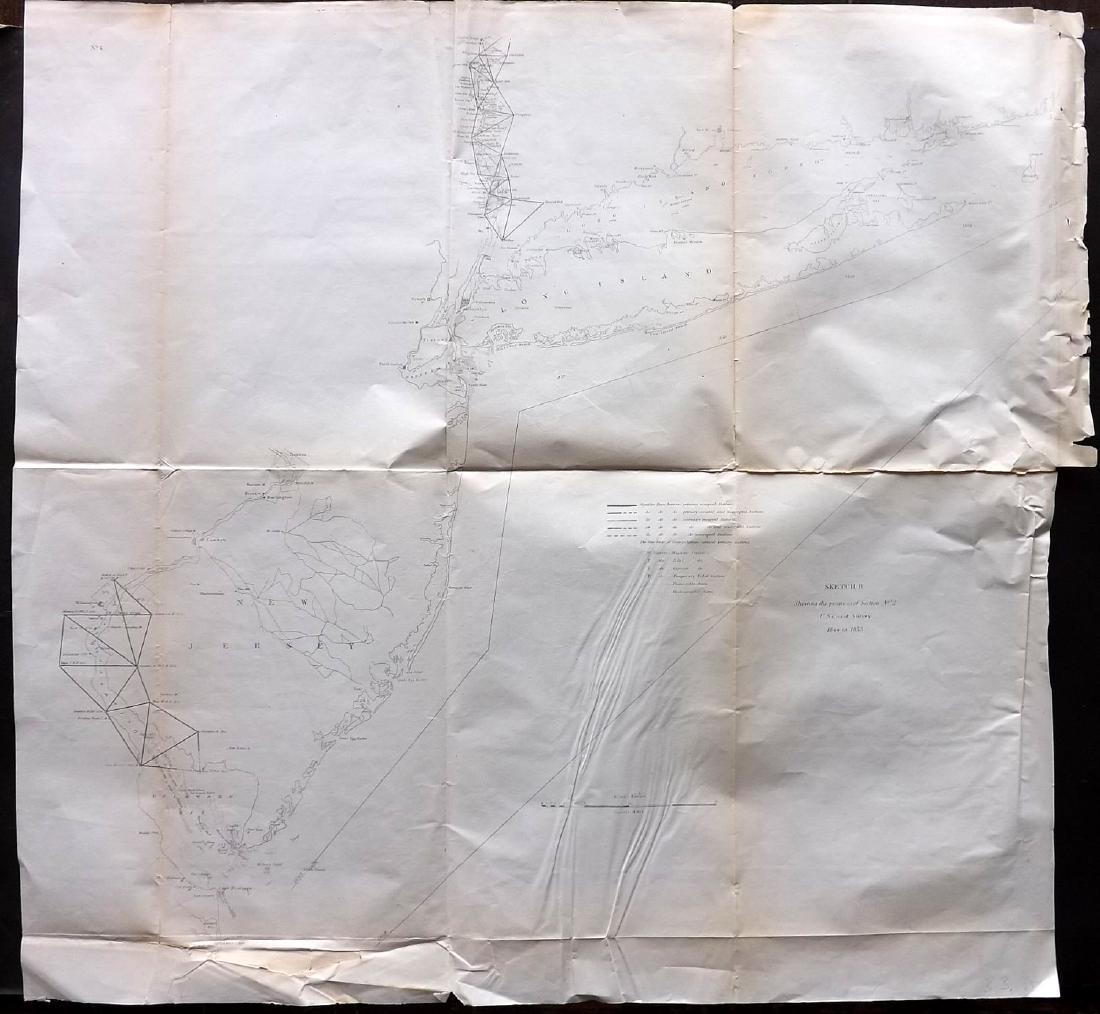 U.S. Coast Survey 1853 Map of Long Island, New Jersey (1 of 2)