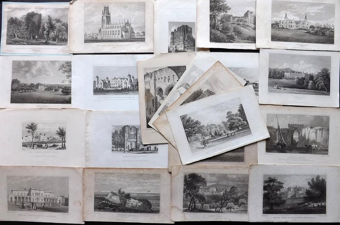 British Views - Kent 19th Cent. Lot 21 Steel Engravings: Examples by Dugdale, Shepherd and others. Paper Size: 8 x 5 inch (20 x 13cm) Approx. Some toning and staining.