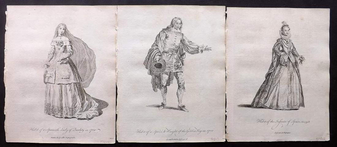 Jefferys, Thomas C1760 - 3 Spanish Costume Prints Spain (1 of 2)