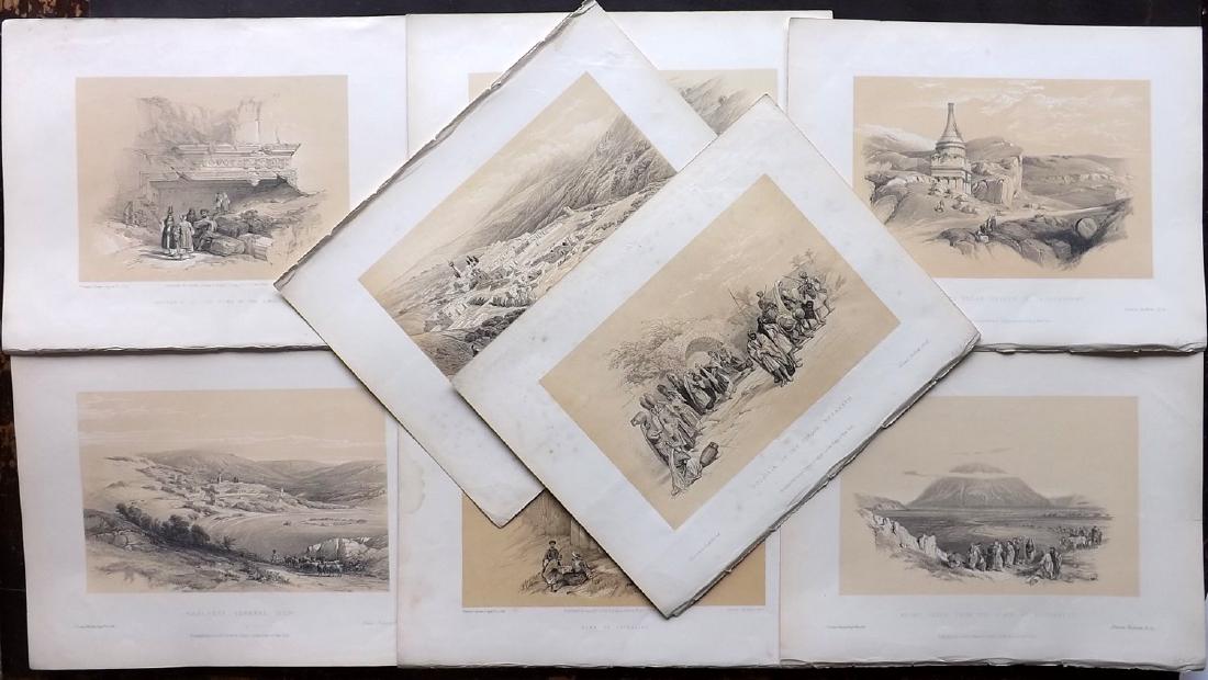 Roberts, David (3rd Ed) 1887 Lot of 8 Holy Land Prints: Lithographs Published 1887 by Cassell, Petter & Galpin, London for "The Holy Land" Third Edition by David Roberts, Louis Haghe, and George Croly. Paper Size: 12.5 x 10 inch (32 x 25cm) A little margin