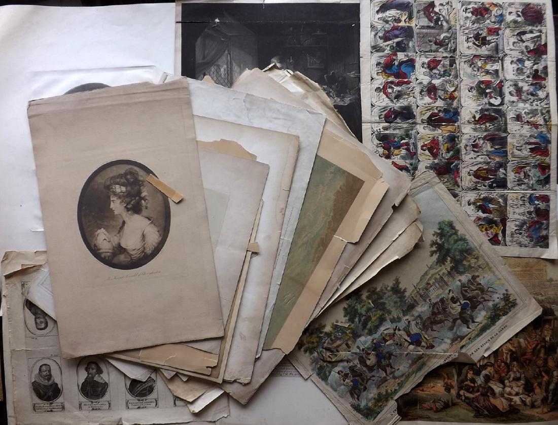 Mixed Prints 18th-19th Century. Lot of 30. Large Format (1 of 9)