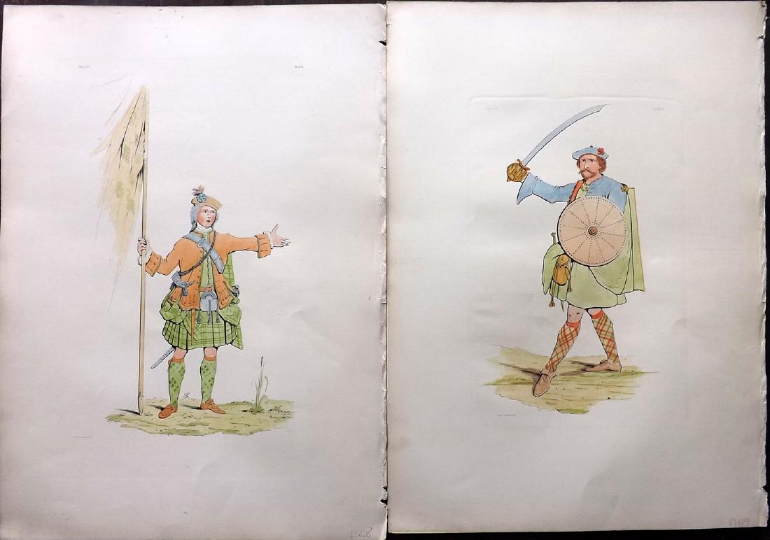 Stuart 1892 Pair Large Scottish Costume Prints 12 & 19 (1 of 2)