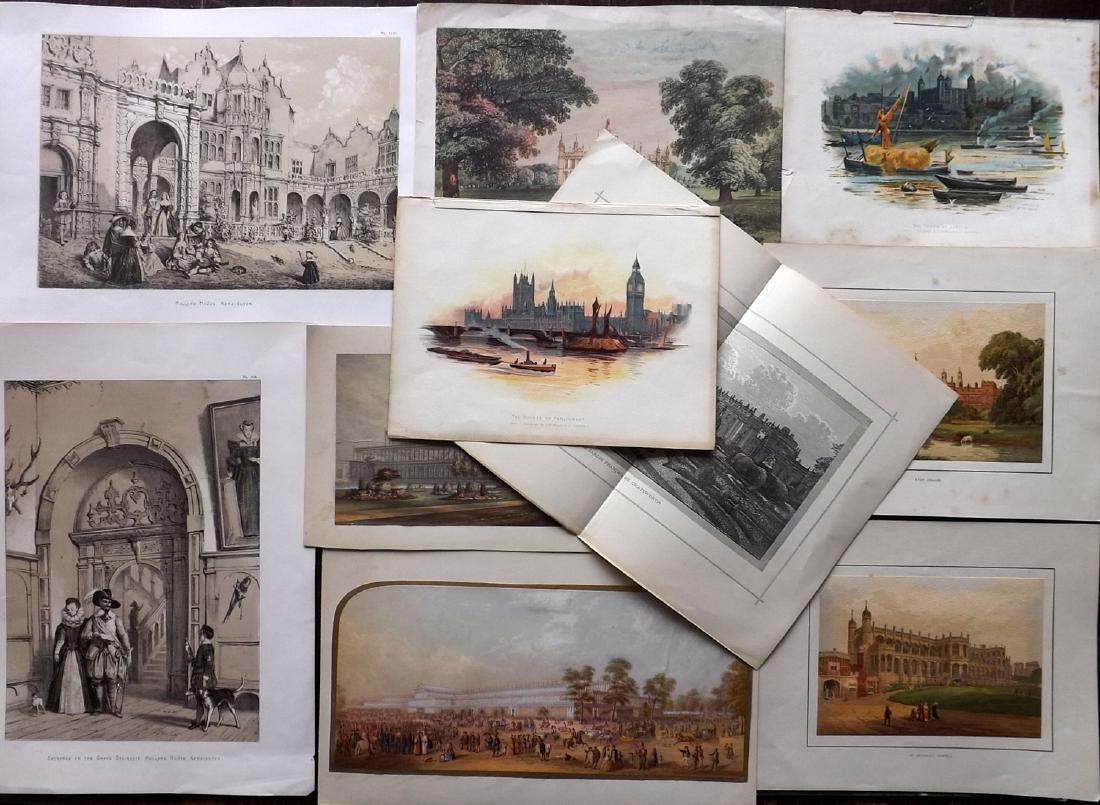 British Views 19th Cent. Lot of 10 Lithos & Baxter (1 of 3)