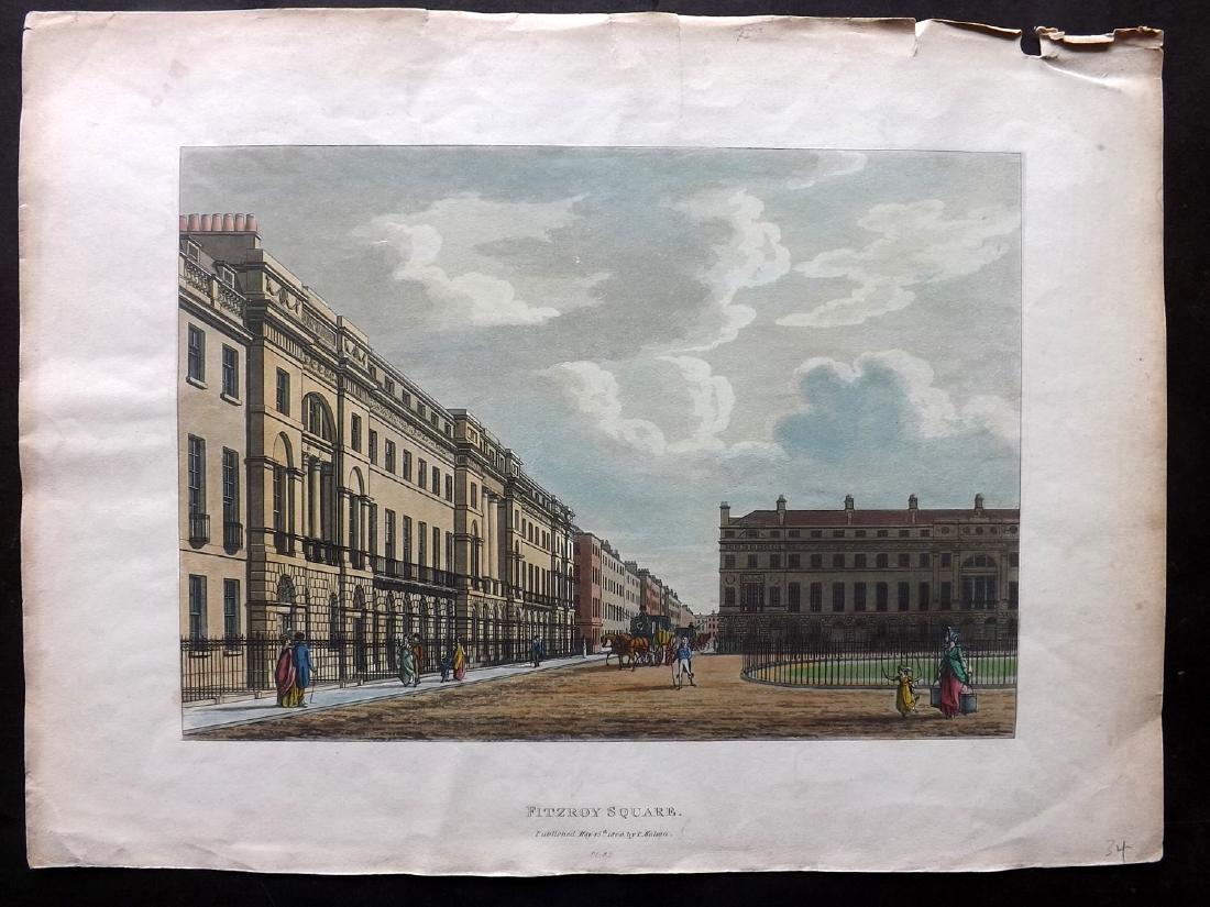 London - Malton, Thomas 1800 HC Print of Fitzroy Square (1 of 2)