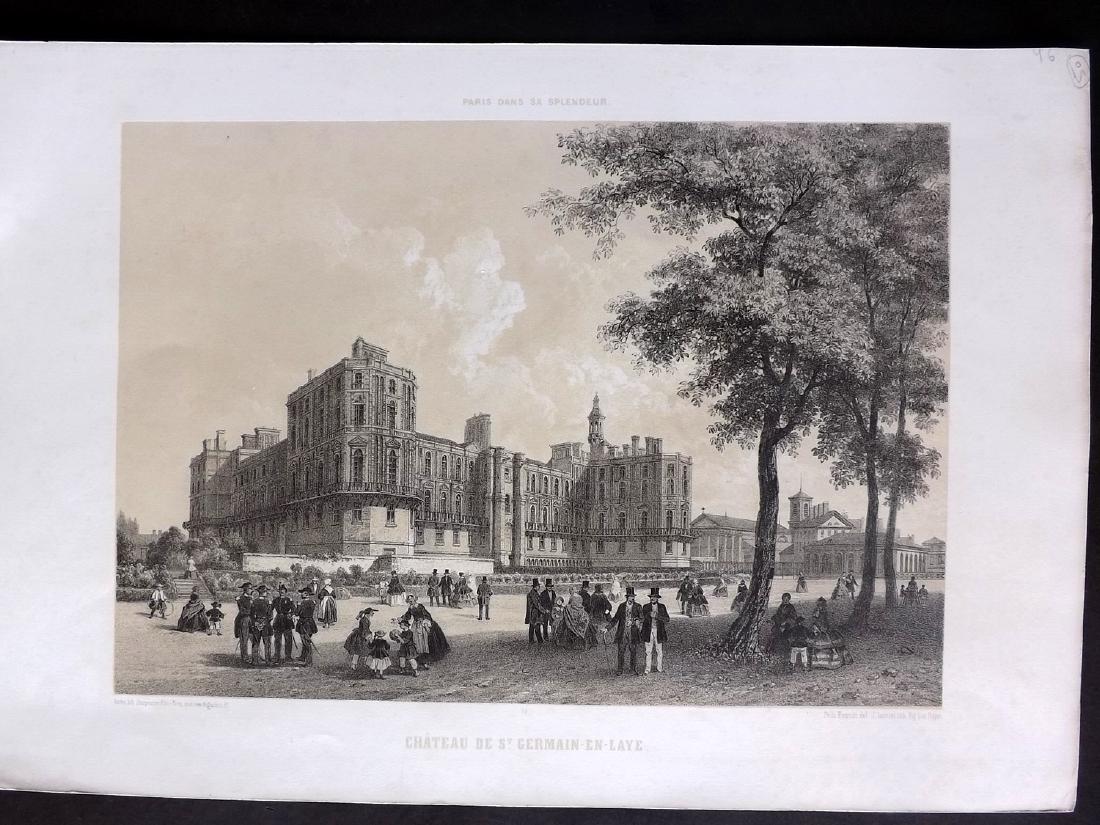 Paris dans sa Splendeur 1863 Print. St. Germain En-Laye: Lithograph Published 1861-63, Paris for "Paris dans sa Splendeur" Edited by Henri Charpentier. Mostly Drawn by Felix Bonoist, and Lithographed by Benoist and others. Paper Size: 19 x 13 inch (48 x 33c