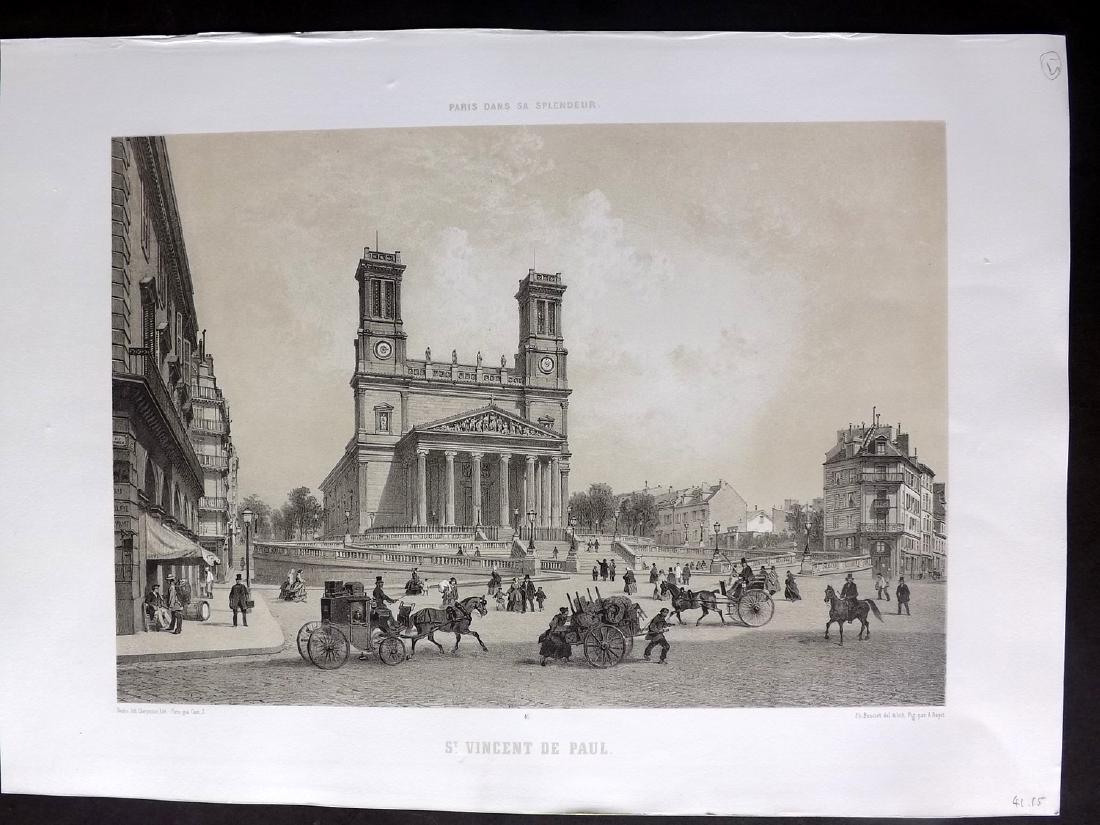 Paris dans sa Splendeur 1863 Print. St. Vincent de Paul (1 of 1)