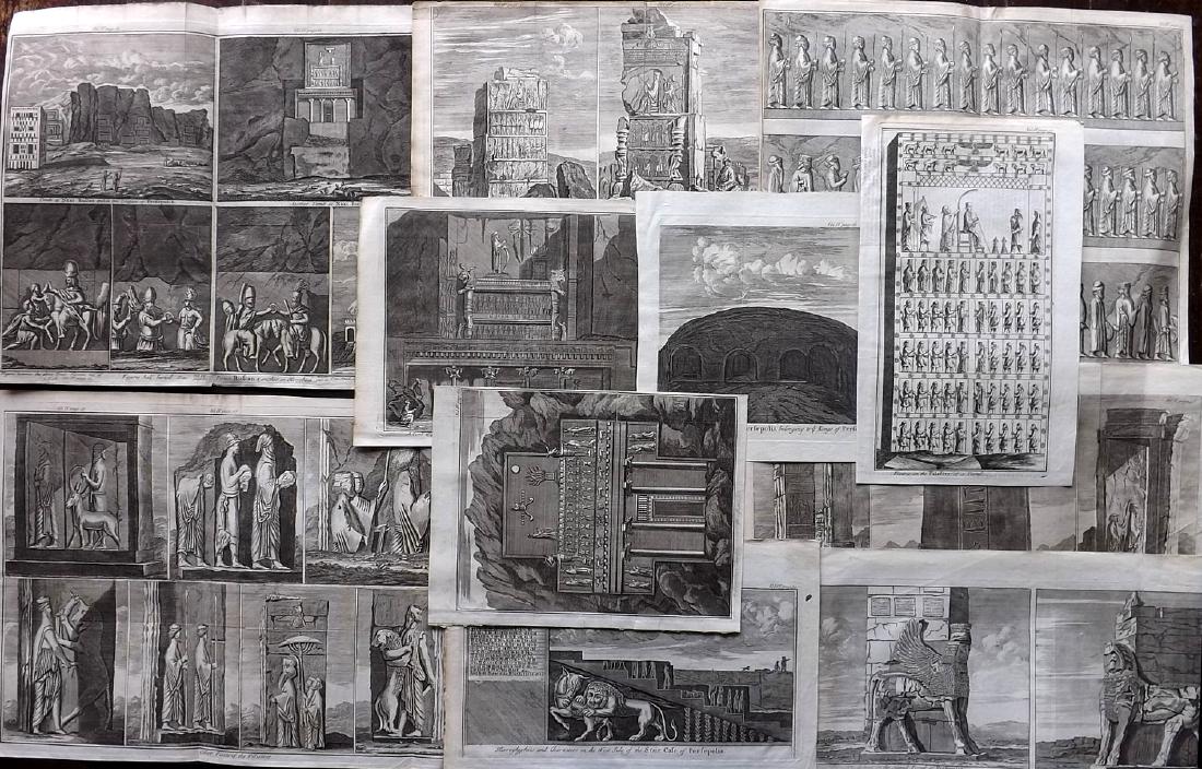 Persia Iran C1750 Lot of 11 Copper Plates. Persepolis (1 of 4)