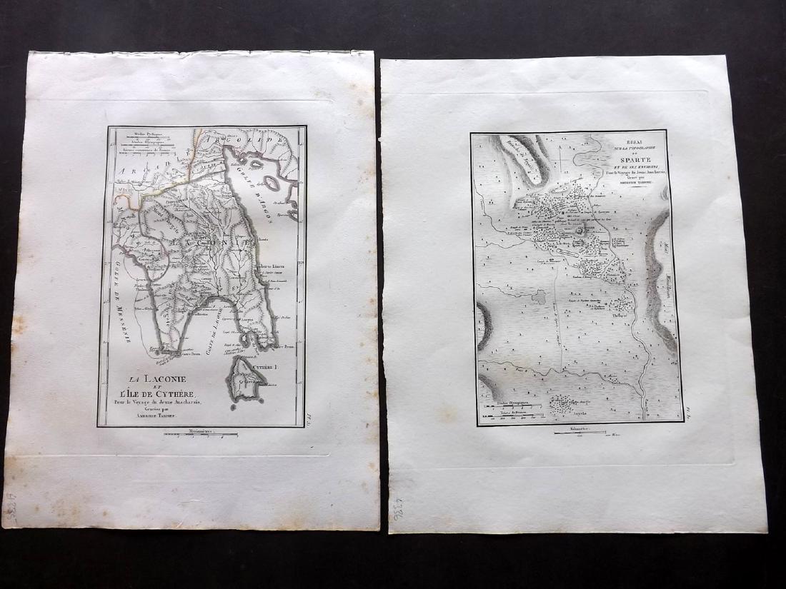 Greece 1824 Pair of Maps by Barthelemy (1 of 2)