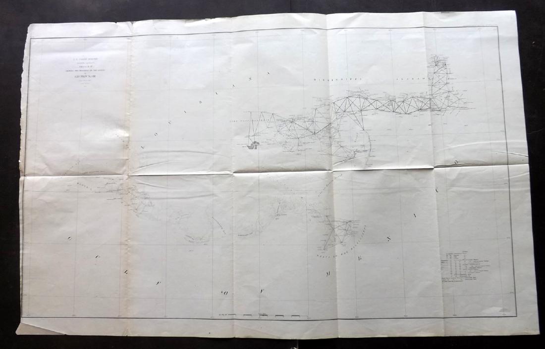 U.S Coast Survey 1857 Map. New Orleans, Louisiana (1 of 2)