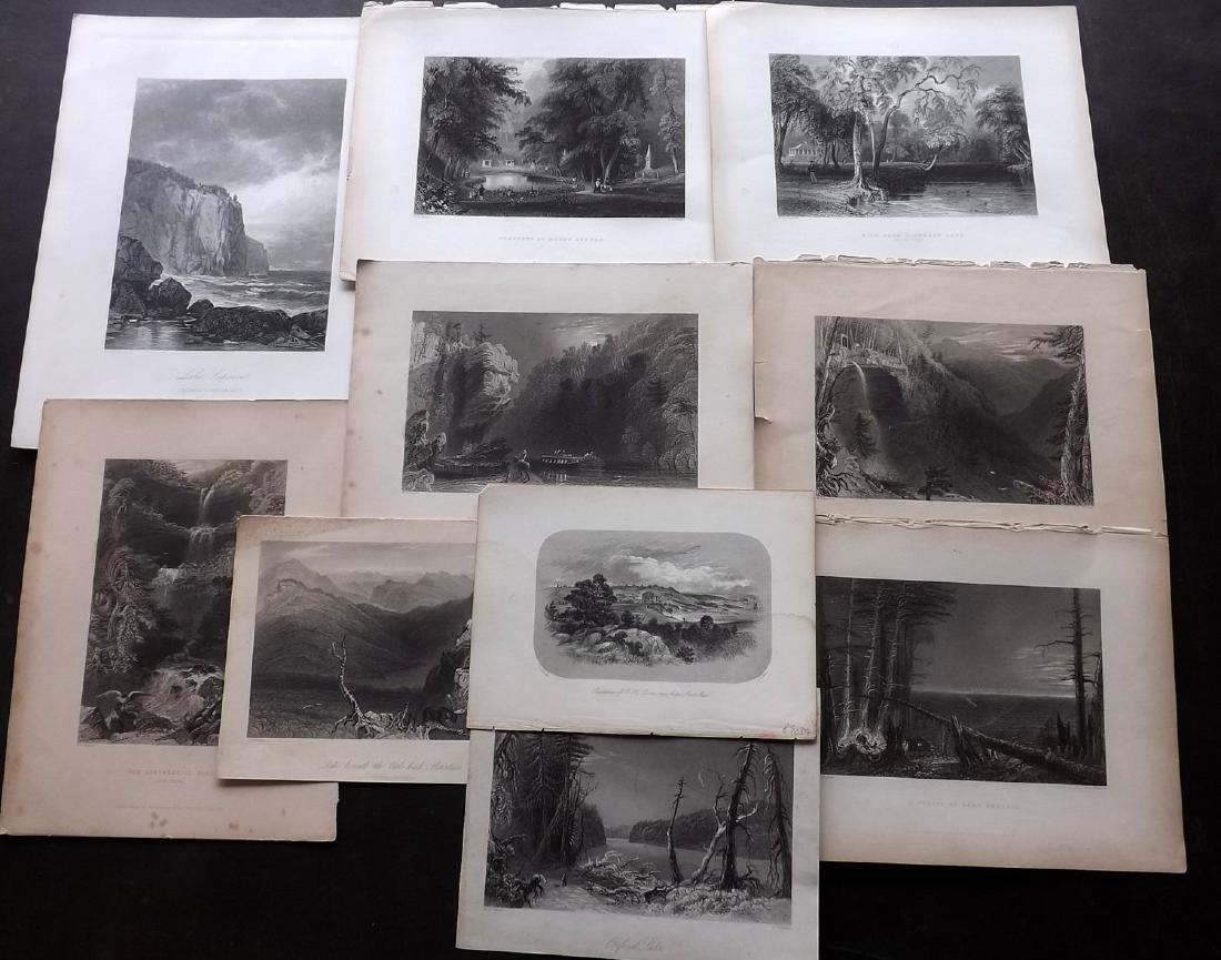 USA & Canada C1840-75 Lot of 10 Steel Engravings (1 of 2)
