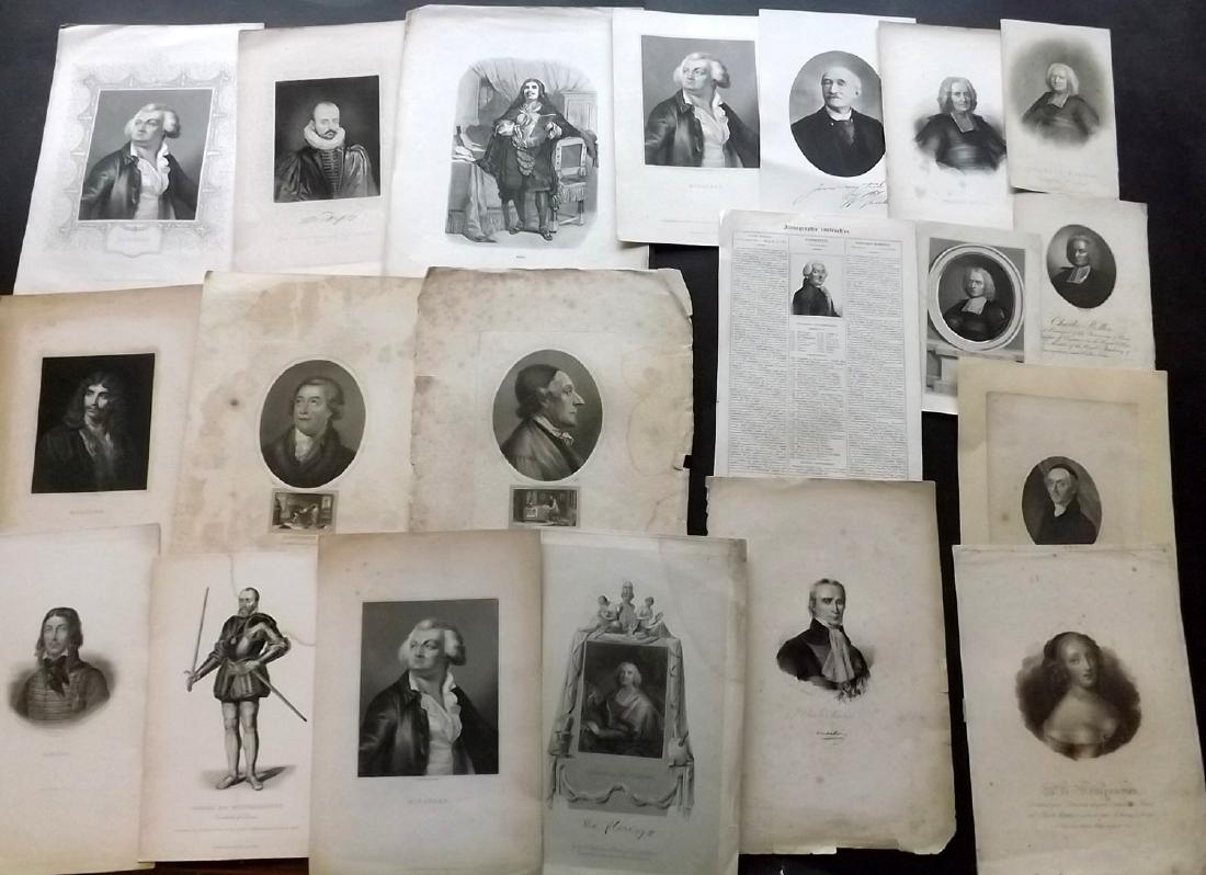 Portraits - French 18th-19th Cent Lot of 32 Prints (1 of 2)