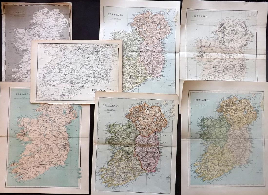 Ireland 1802-C1880 Lot of 7 Antique Maps (1 of 2)