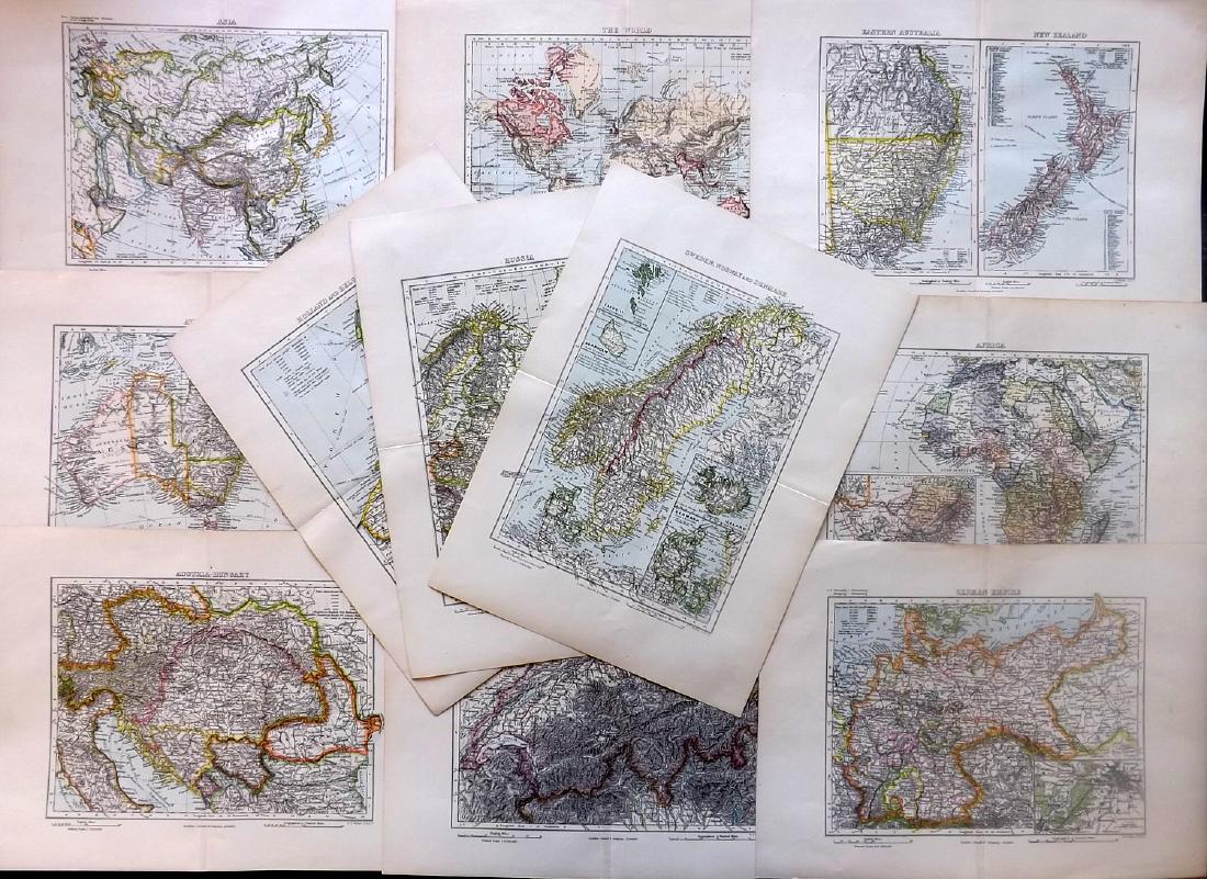 Weller, F. S. C1890 Lot of 12 Antique Maps (1 of 2)