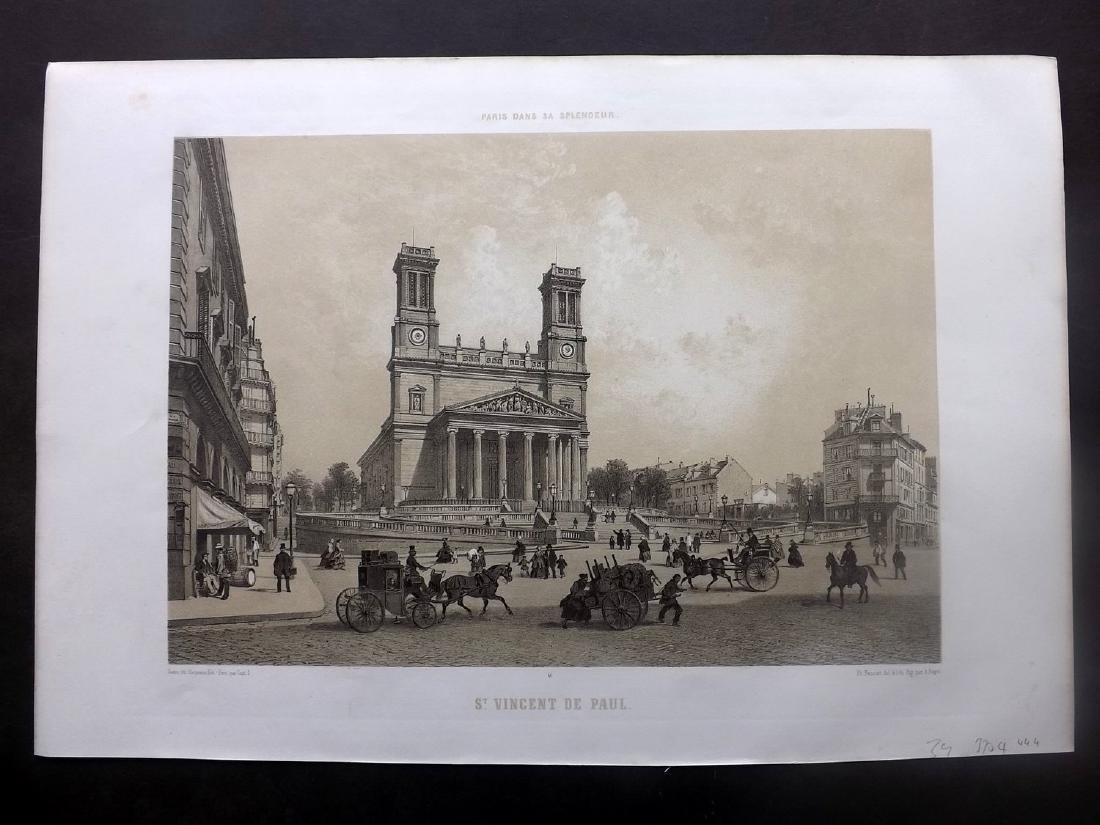 Paris dans sa Splendeur 1863 Print. St. Vincent de Paul (1 of 2)