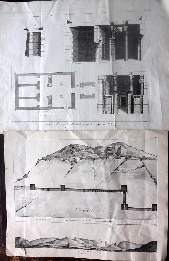 Rifaud, J. J. 1830 Pair of Large Prints of Egypt (1 of 3)