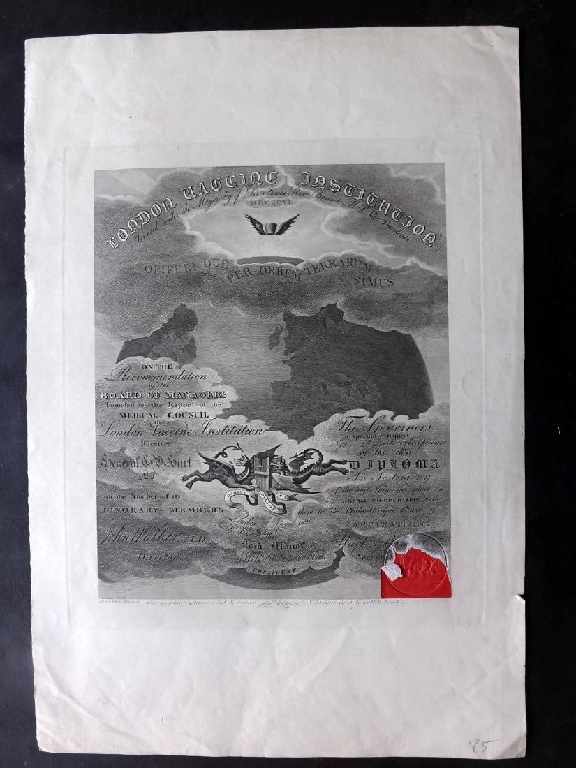 London Vaccine Institution 1826 Eng Medical Certificate (1 of 2)