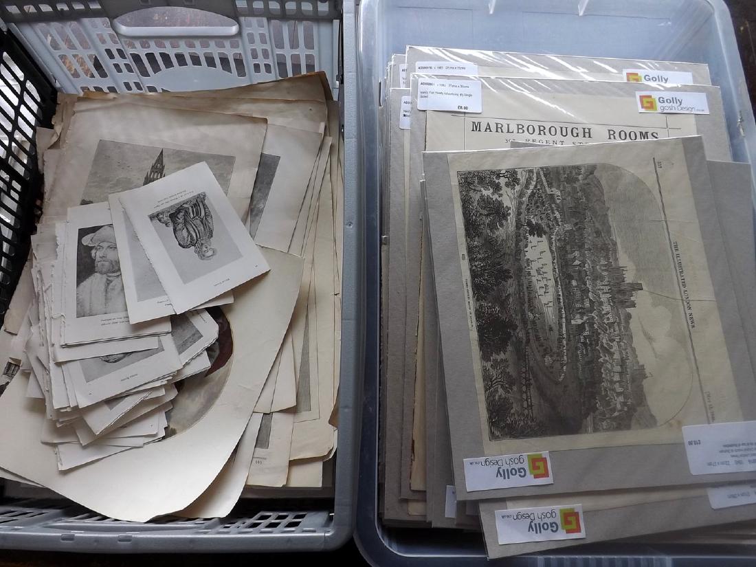 Mixed Mounted Prints 19th-20th Century Lot of 200+ (1 of 4)