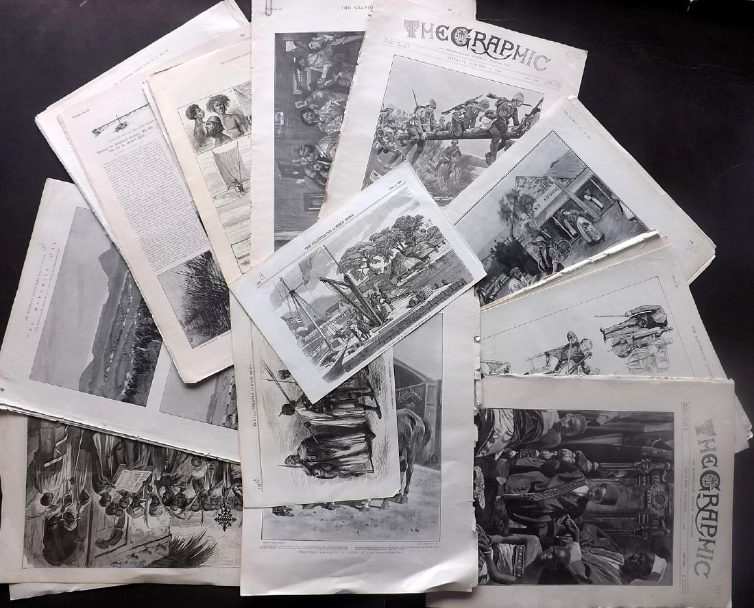 Africa 19th Cent Lot of 40 Illus. Sheets. Incl Boer War (1 of 6)