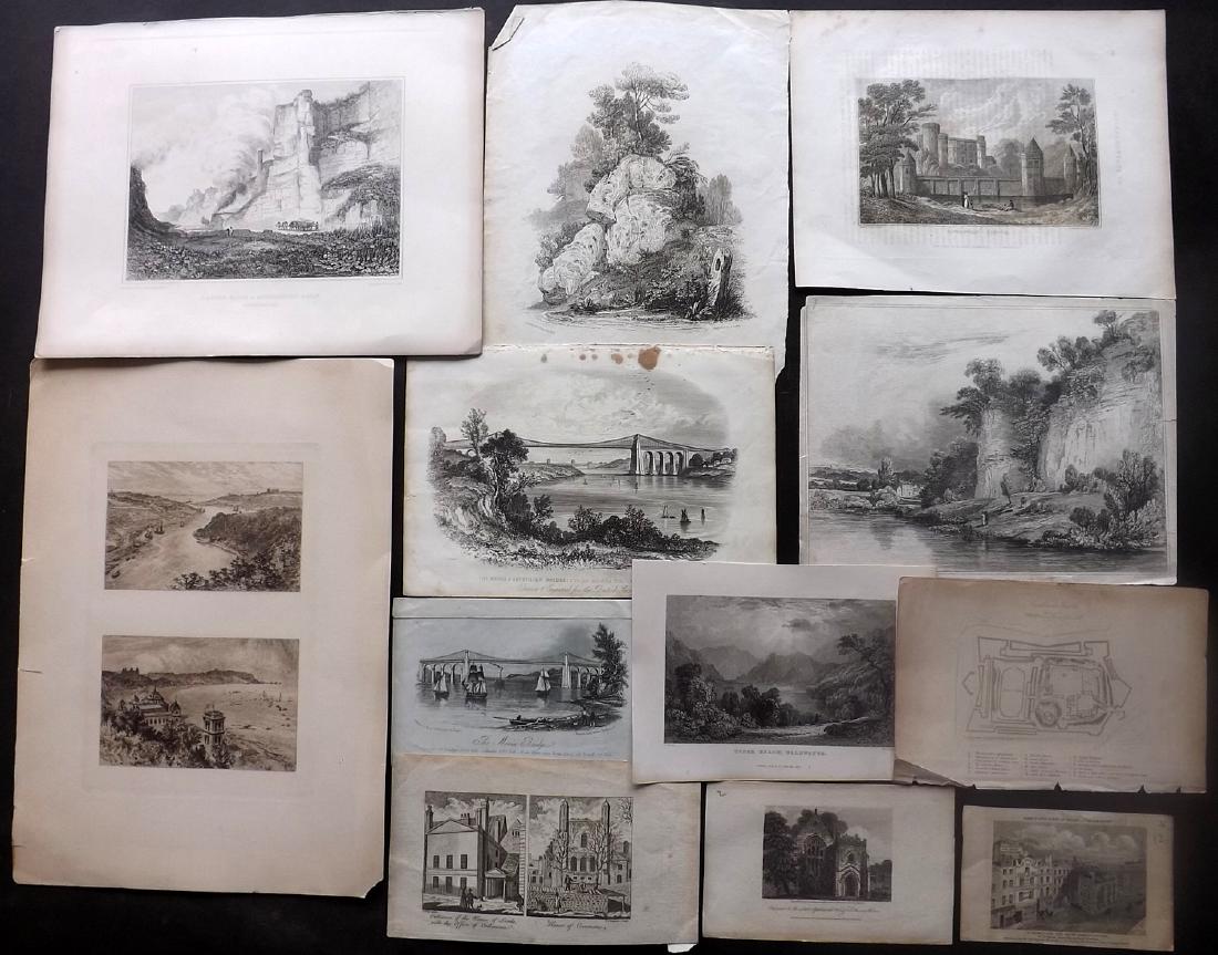 British Views 18th-19th Century Lot of 12 Engravings (1 of 3)