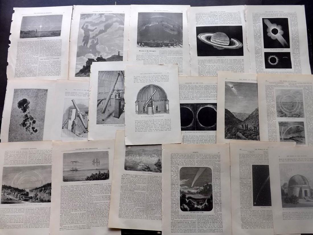 Astronomy 19th Century Lot of 45 Illus. Sheets (1 of 2)