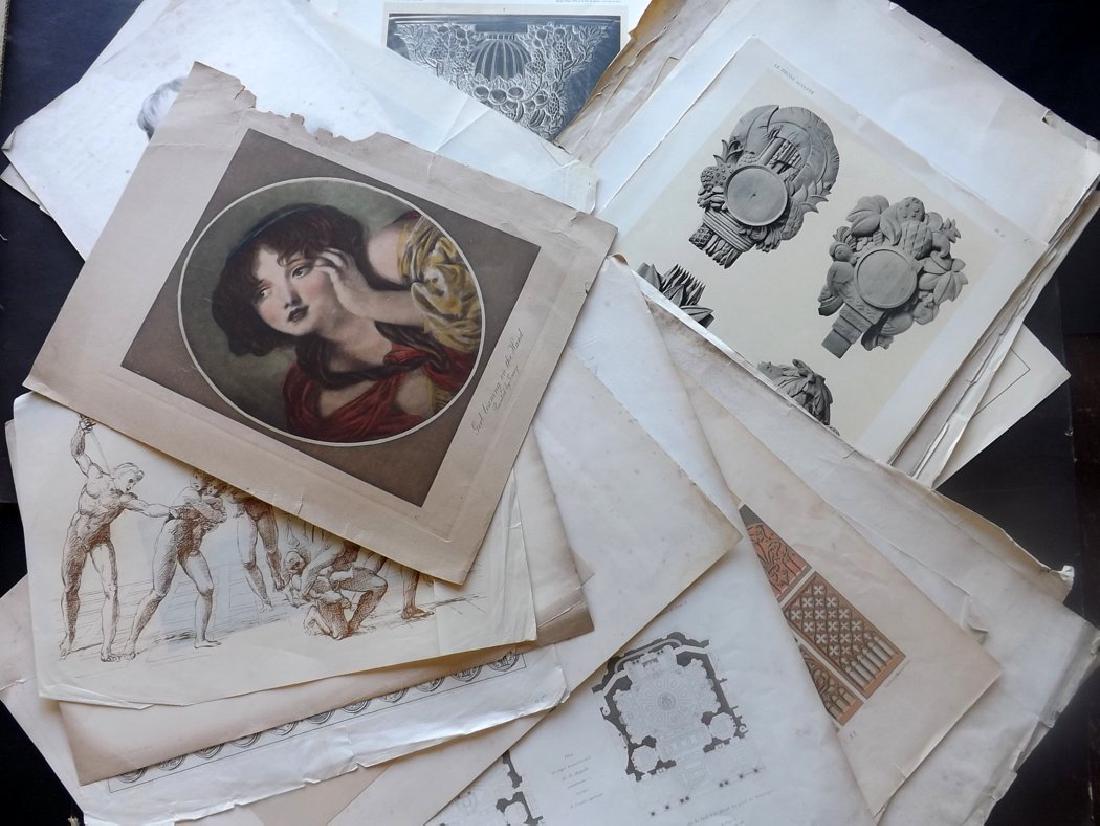 Mixed Folio Prints 18th-19th Century Lot of 65 (1 of 7)
