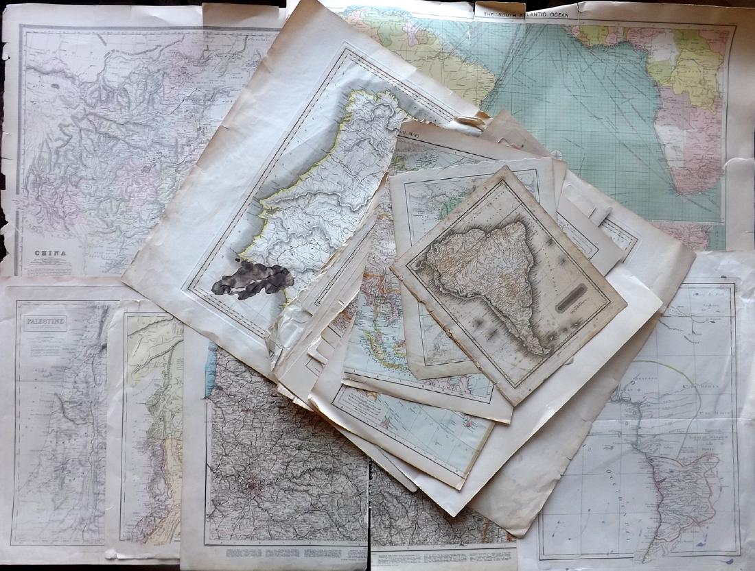 Damaged Maps 18th-19th Cent. Lot of 18 (1 of 6)