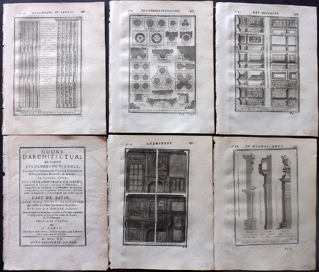 Vignola, Giacomo 1738 Lot of 5 Architectural Prints (1 of 2)