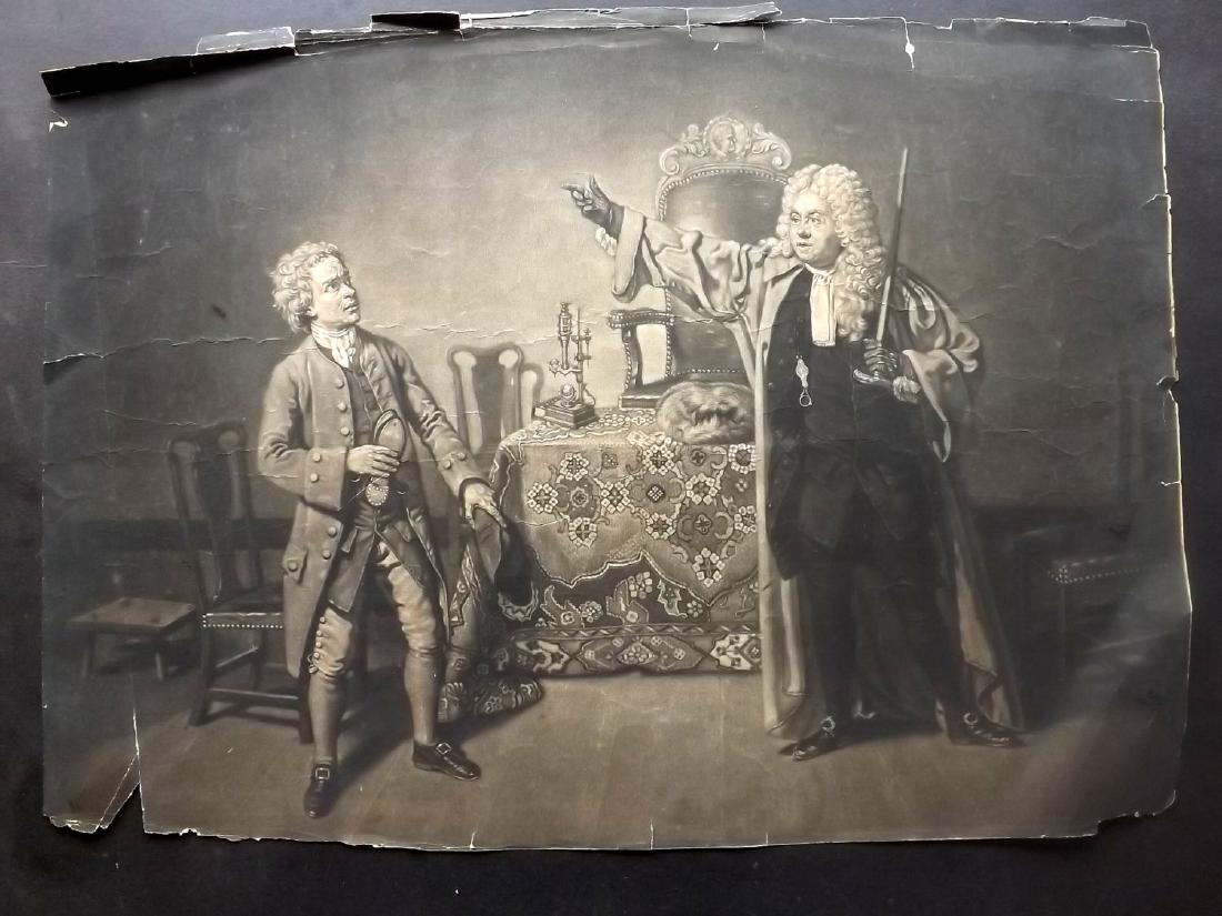 Anon 18th Cent. Rare Mezzotint. Faults (1 of 2)