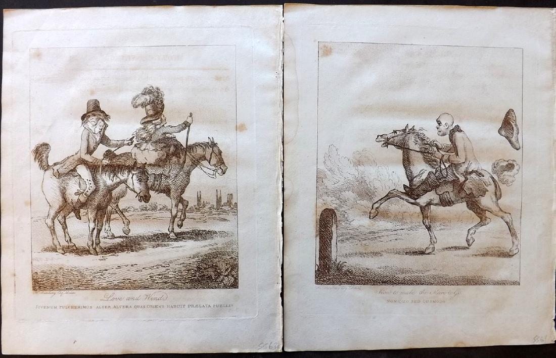 Bunbury, Henry 1808 Pair of Horse Satire Prints (1 of 1)