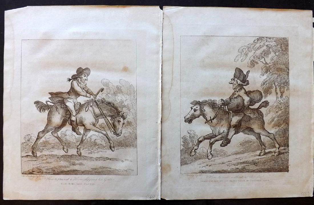 Bunbury, Henry 1808 Pair of Horse Satire Prints (1 of 1)