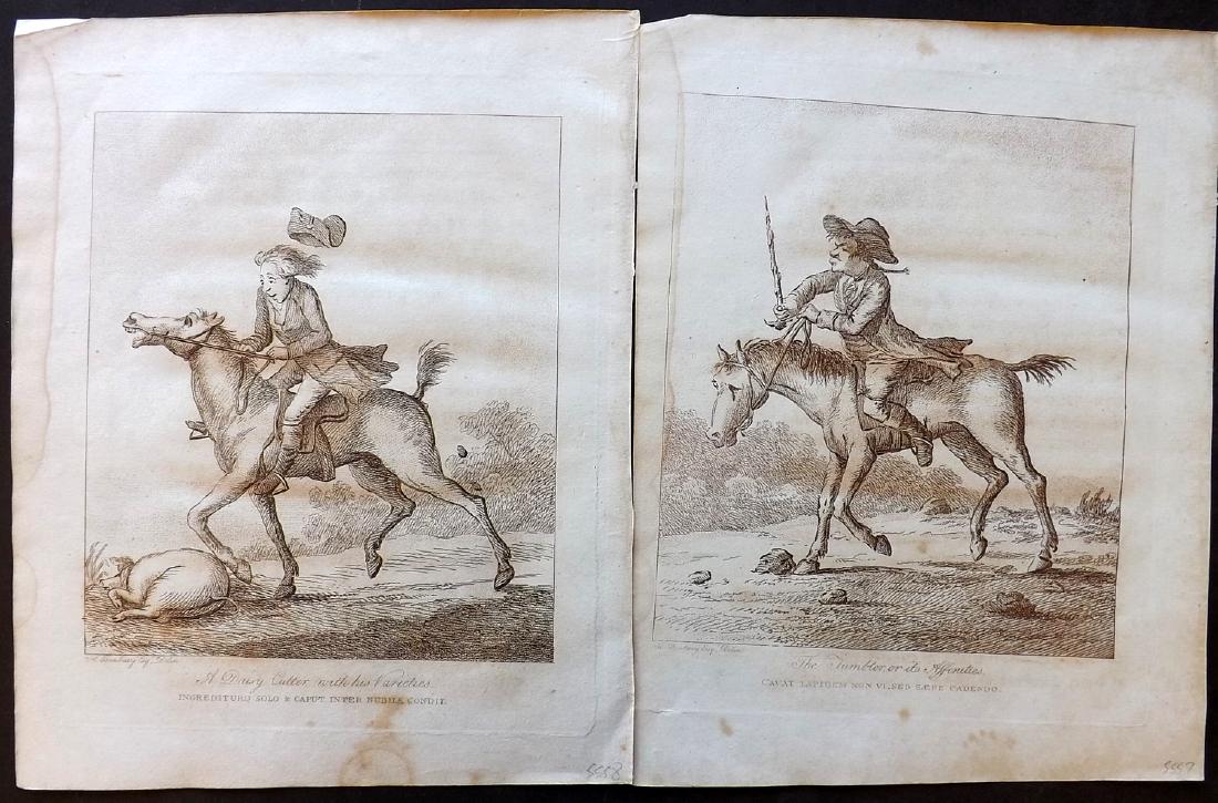 Bunbury, Henry 1808 Pair of Horse Satire Prints (1 of 1)
