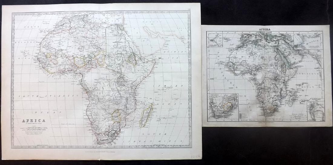 Africa 1881-83 Pair of Maps by Stieler & Johnston (1 of 2)