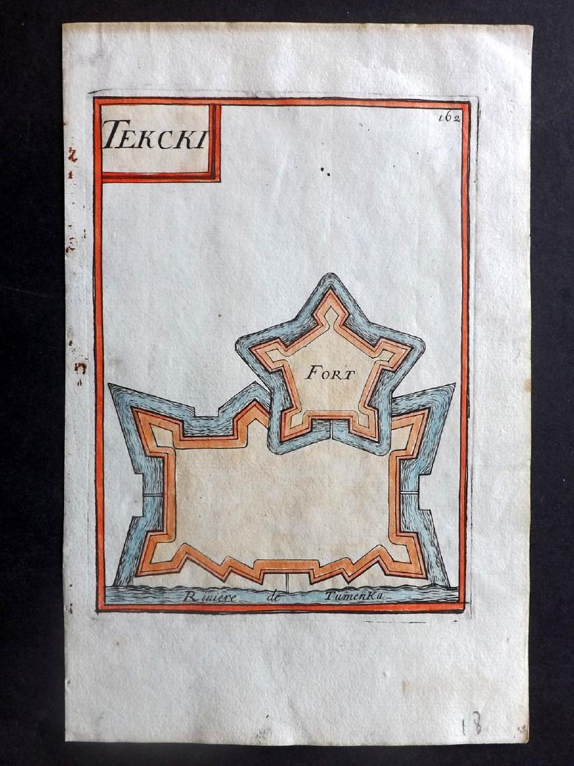 Mallet, Alain 1683 HC Map of Terki Fort Russia Caucasus (1 of 1)