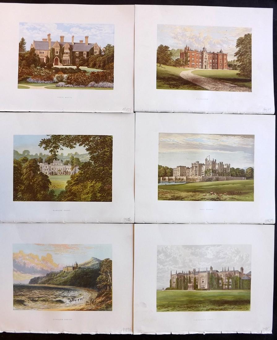 Morris Seats C1870 Lot of 6 Colour Woodblock Views (1 of 2)