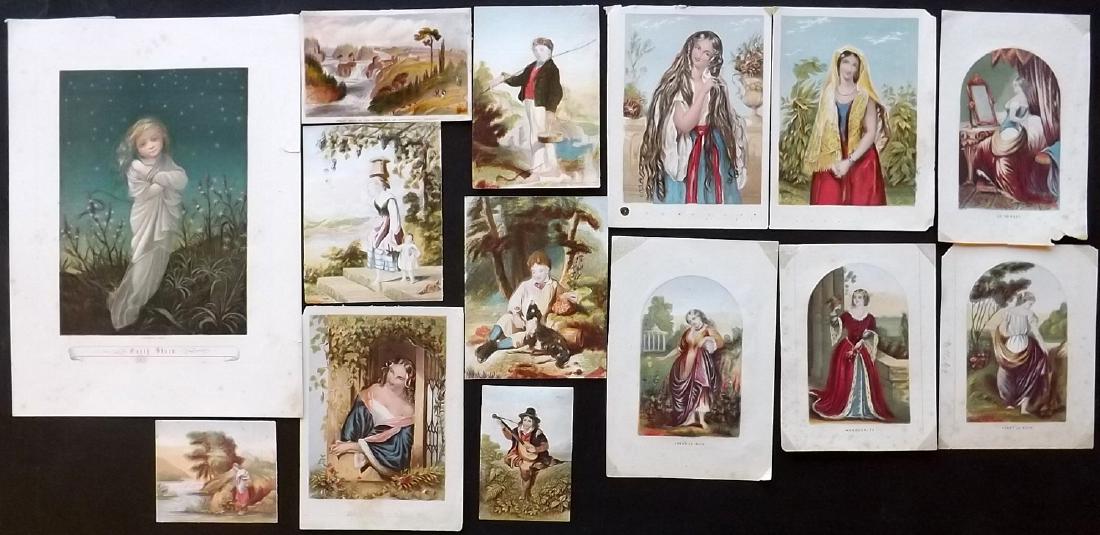 Baxter Prints & Similar C1850 Lot of 14, small (1 of 3)