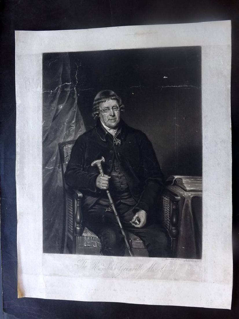 Say, William aft Barber C1810 Mezzotint John Granville: Mezzotint Published C1810, London. Engraved William Say after Thomas Barber. Paper Size: 24 x 18.5 inch (50 x 47cm) Backed with modern paper. Some wrinkles/closed tears. Slight surface loss. A little 