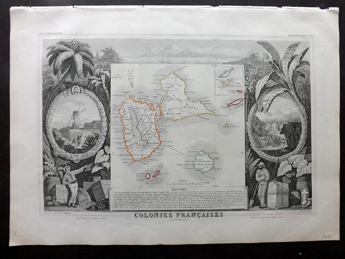 Levasseur, Victor 1859 Map of Guadeloupe. Caribbean (1 of 2)