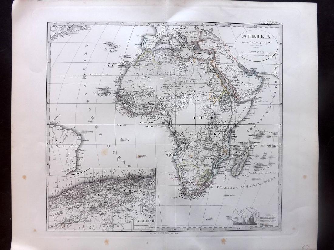 Stieler, Adolf 1874 Map of Africa Continent (1 of 1)