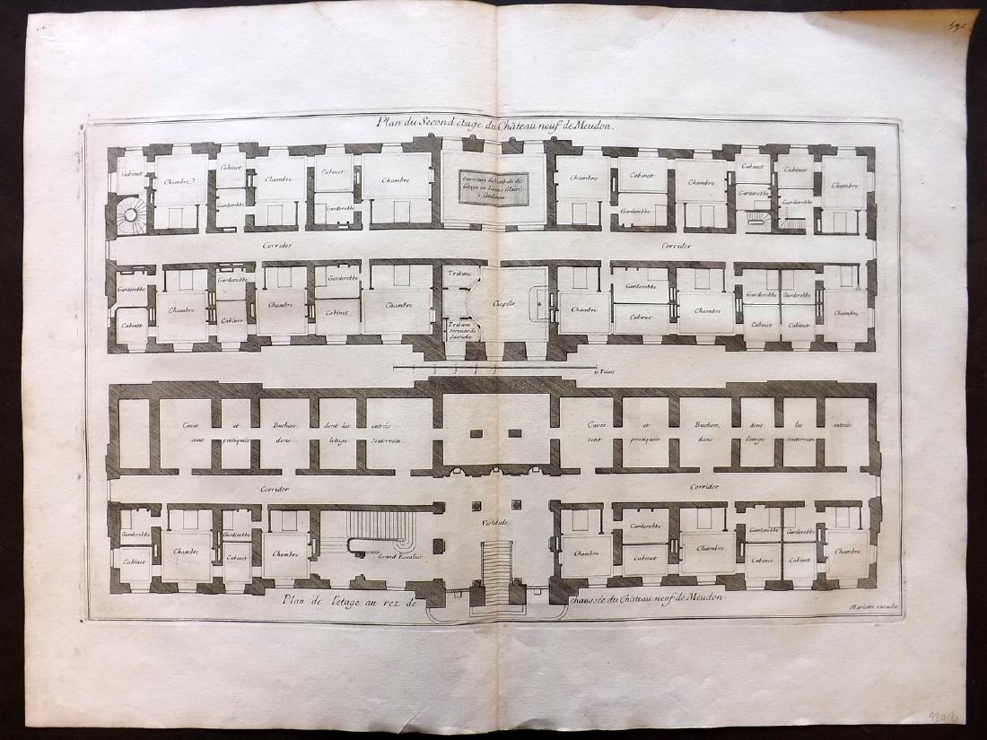 Blondel, Jean C1730 Large Architecture Plan (1 of 2)