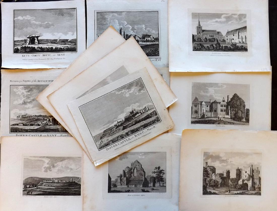 UK 18th Cent. Lot of 12 Copper Plates. Grose & Boswell (1 of 2)