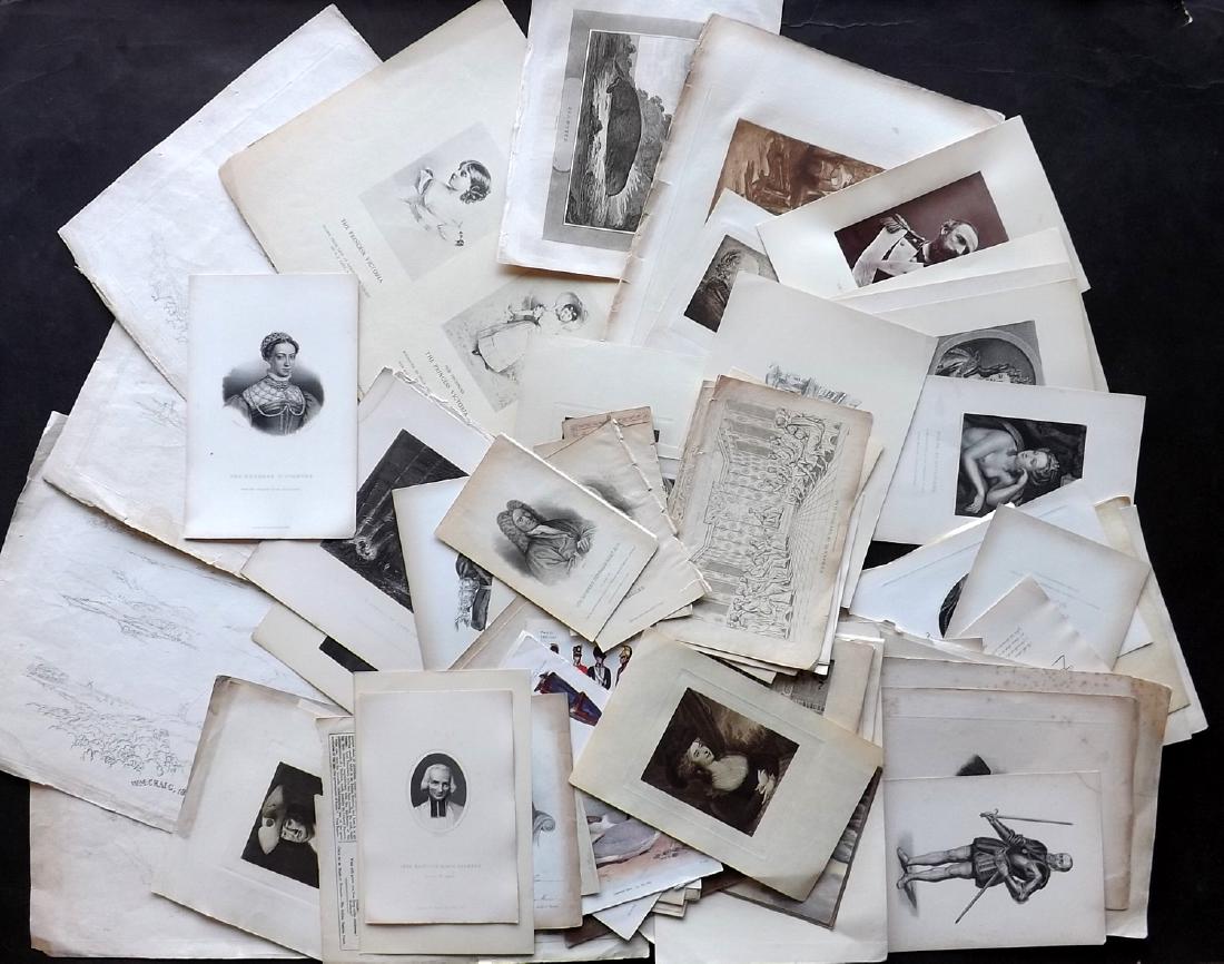 Mixed Prints 18th-19th Century Lot of 80 (1 of 7)