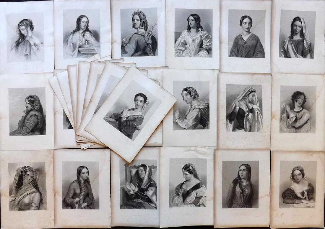 Pretty Ladies 1849 Lot of 26. Heroines of Shakespeare (1 of 3)