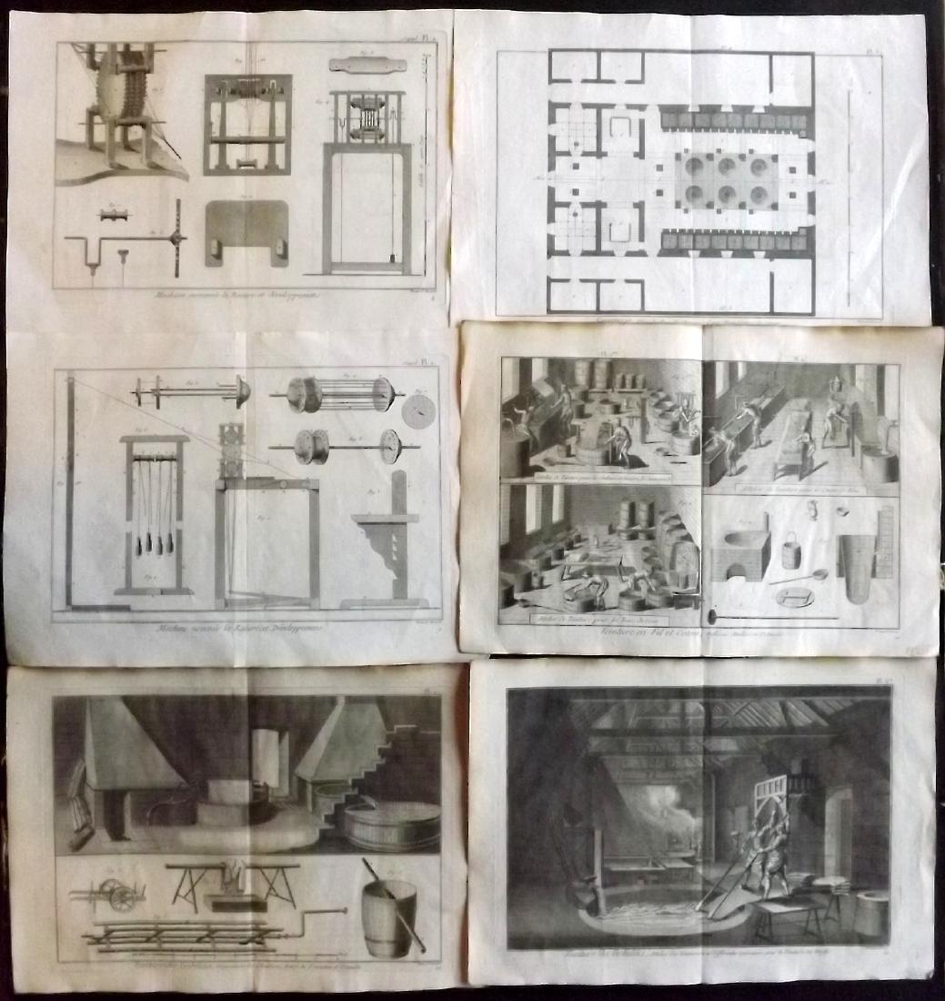 Diderot, Dennis C1790 Lot 6 Folio Science Copper Plates (1 of 2)