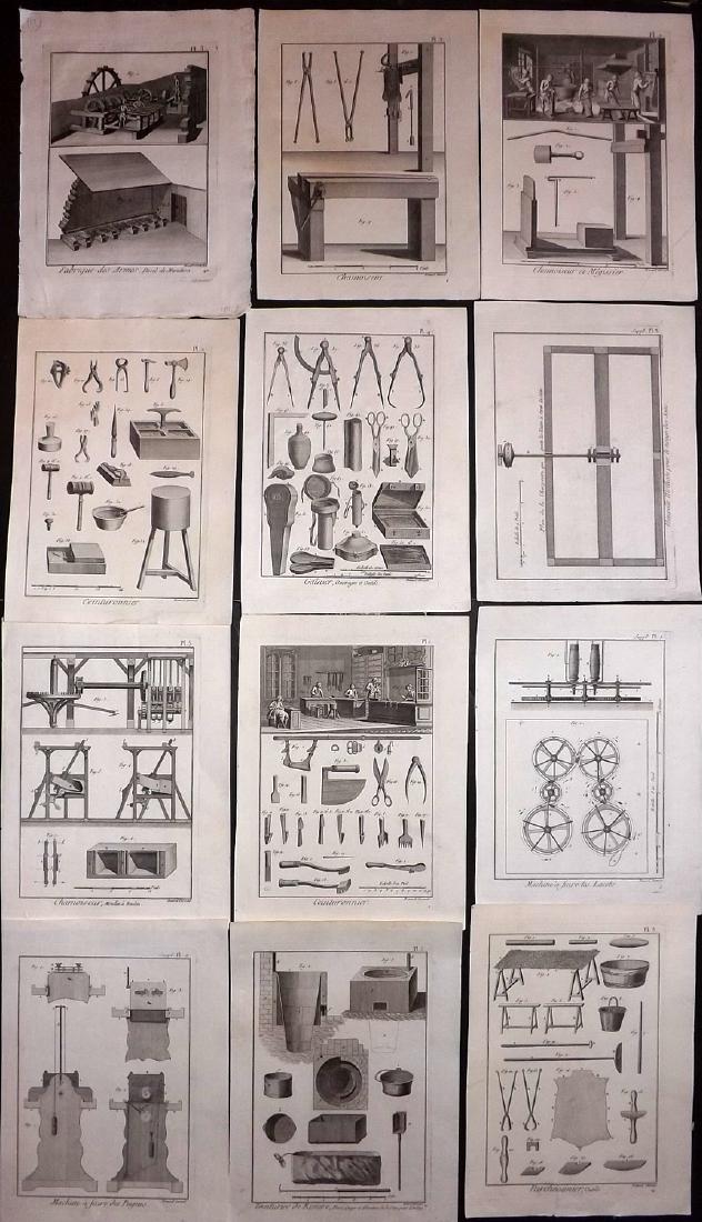 Diderot, Dennis C1790 Lot of 12 Science Copper Plates (1 of 2)